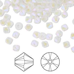 sw bicone 4 mm white opal shimmer 2x 1 db