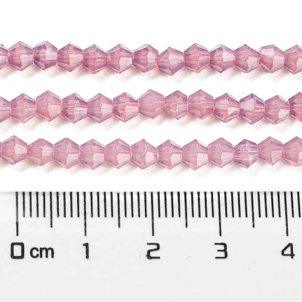 üveg bicone 4 mm opál mályva 20 db