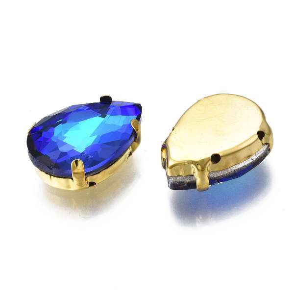 foglalatos üveg kaboson csepp crystal-bermuda blue 18 x 13 mm