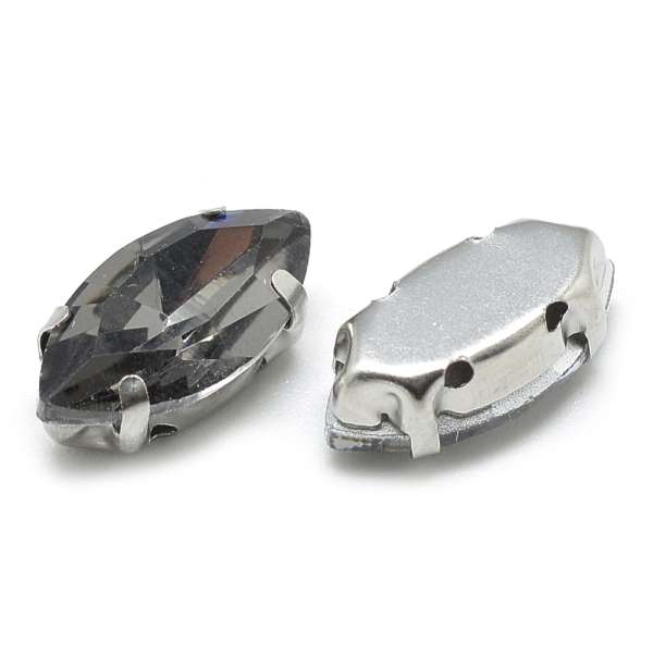 foglalatos üveg kaboson navette szürke 10 x 5 x 4 mm
