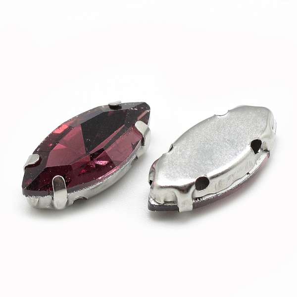 foglalatos üveg kaboson navette ametiszt 10 x 5 x 4 mm