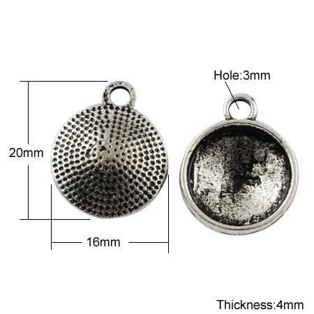 antik ezüst színű medál alap ragasztható 14 mm