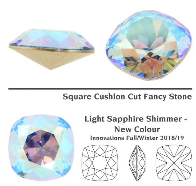 sw square light sapphire shimmer 12 mm