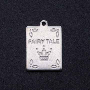 rozsdamentes acél Fairy Tale feliratos medál