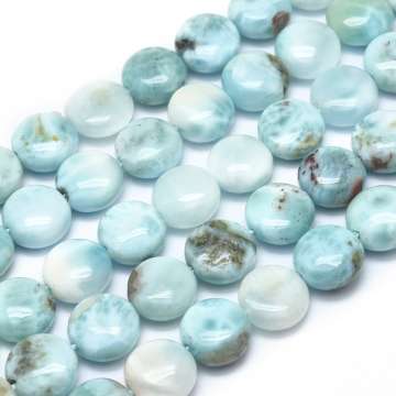 larimar kerek lapos gyöngy