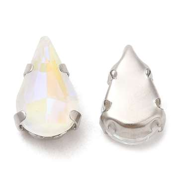 foglalatos üveg kaboson csepp 10 x 6,5 mm: fluorescent crystal