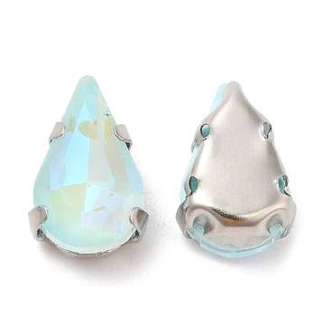 foglalatos üveg kaboson csepp 10 x 6,5 mm: fluorescent aquamarine