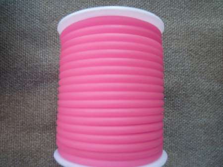 kaucsuk nyaklánc alap áttetsző pink 4 mm 50 cm