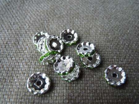 strasszos rondell 12 mm: peridot