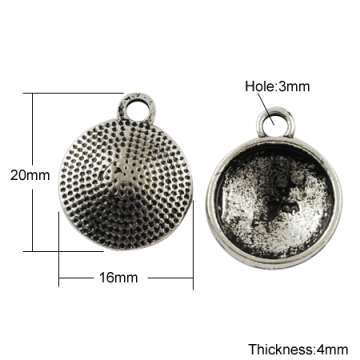 antik ezüst színű medál alap ragasztható 14 mm