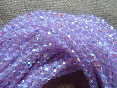 csiszolt gyöngy 4 mm violet AB 50 db