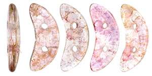 crescent gyöngy: áttetsző topáz/pink 20 db